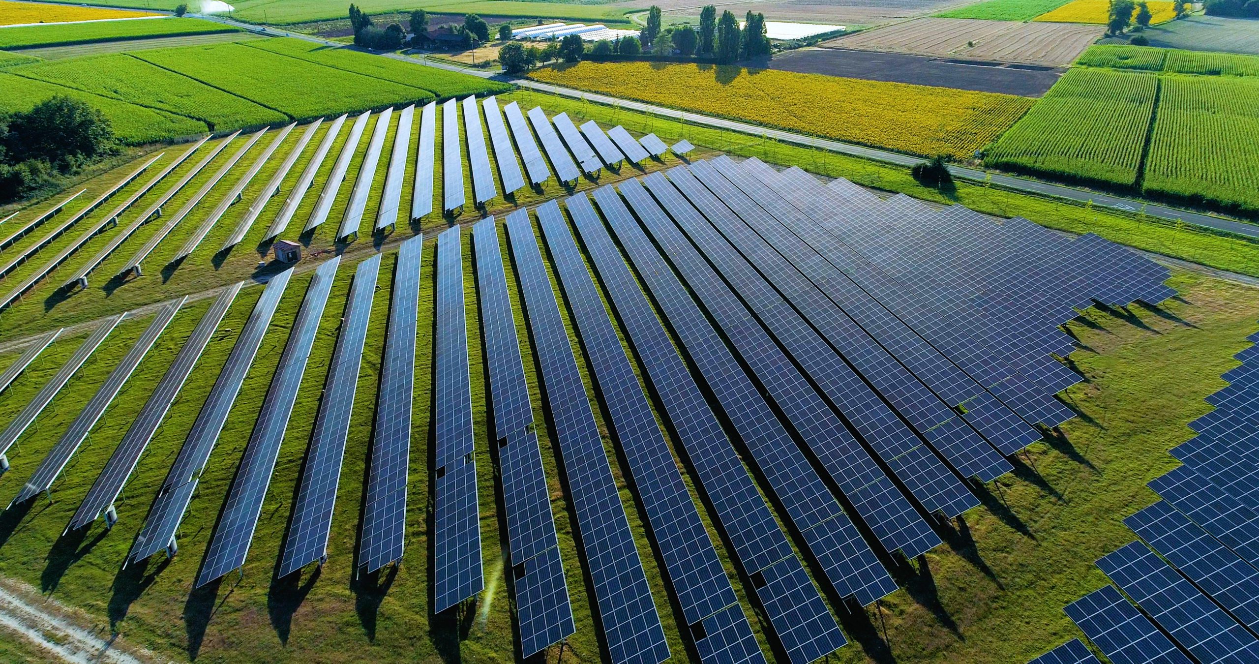 Solar,Panels,In,Aerial,View Freiflächen-PV