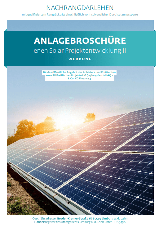Anlagebroschüre enen Solar-Projektentwicklung enen II