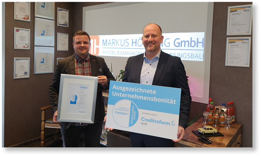 Markus Hörning, CrefoZert - Bonitätsnachweis Übergabe